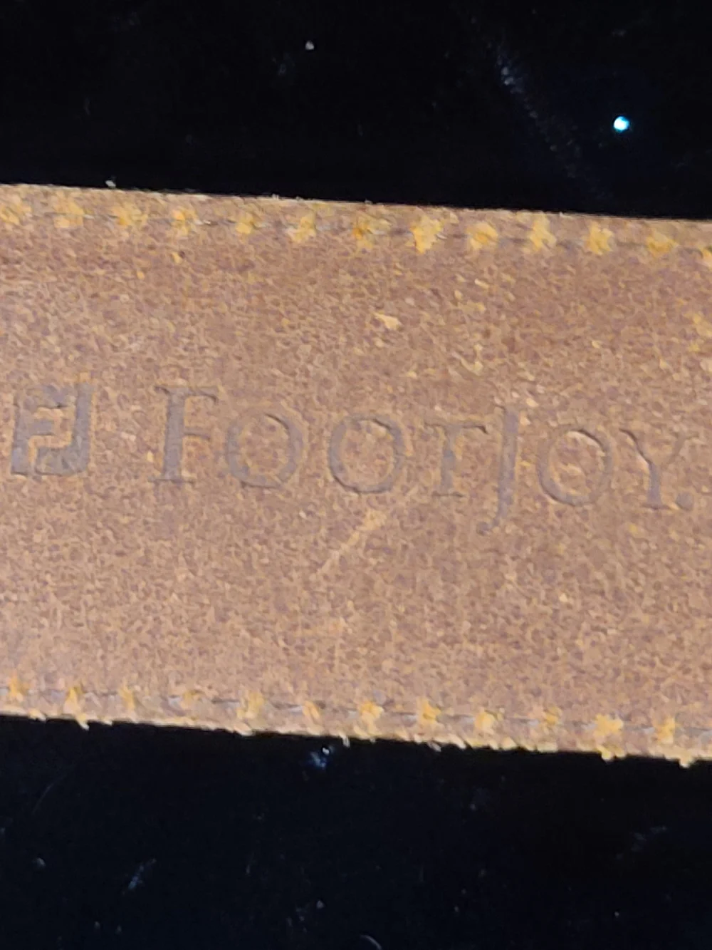 FootJoy Men's Brown Leather Belt with Brass-Tone Buckle